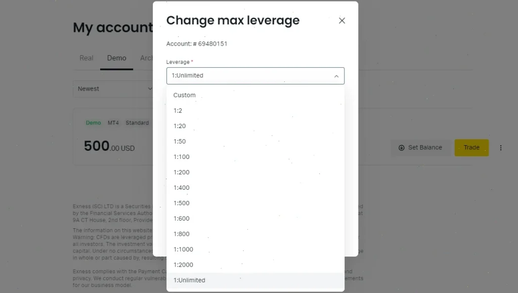 change leverage interface
